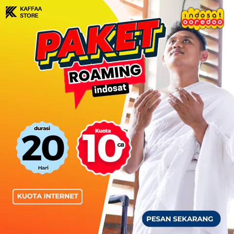 Paket Roaming Umroh INDOSAT 10 Gb | 20 hari - Toko Kaffaa