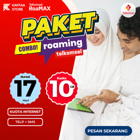 Paket Internet COMBO Umroh 10 GB | 17 Hari | Roaming Telkomsel - Toko Kaffaa