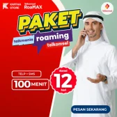 Paket Roaming Telkomsel | TALKMANIA | 100 Menit | 12 Hari - Toko Kaffaa
